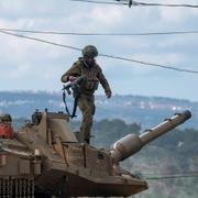 En israelisk stridsvagn på ockuperade Västbanken. Bild från februari. 