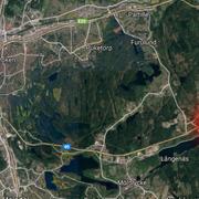 Olycksplatsen på riksväg 40 i höjd med Landvetter.