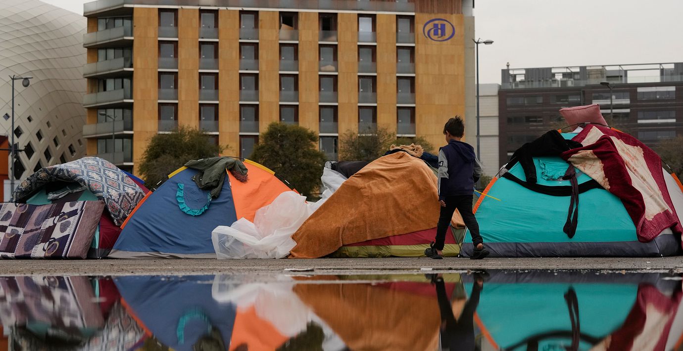 Tält för internflyktingar i Libanon.