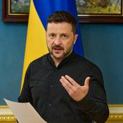 Zelenskyj mötte pressen efter dagens samtal mellan honom och Trump samt det mellan Trump och Putin. 