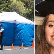 Polisen vid den misstänkta brottsplatsen/Grace Millane 
