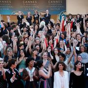 Röda mattan-demonstration i Cannes.