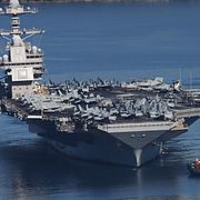 Det amerikanska hangarfartyget USS Gerald Ford.