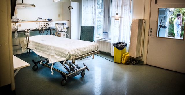 Isoleringsrum på Universitetssjukhuset i Linköping där en av de avlidna vårdades. Tomas Oneborg / SvD / TT / TT NYHETSBYRÅN