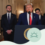 Trump, JD Vance och Rubio under presidentens tal.