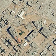Bilder som visar området runt Al Shifa-sjukhuset i Gaza 2023 jämfört med 2026.