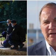 Poliser i Nydala. Stefan Löfven vid färjeterminalen i Västervik.