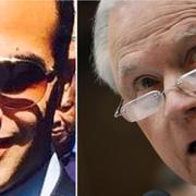 George Papadopoulos och Jeff Sessions.