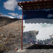 Smältande glaciärer i Peru. 