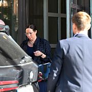Utrikesminister Maria Malmer Stenergaard  lämnar regeringskansliet Rosenbad.