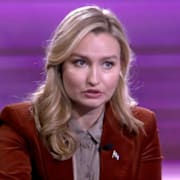 Skärmdump, Ebba Busch i SVT:s ”30 minuter”.