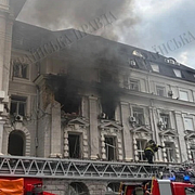Byggnaden efter attacken.