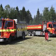 Bild från branden söder om Kristinehamn.