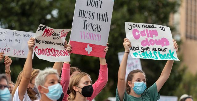 Demonstration mot abortlagen i Texas, 2 oktober.  Stephen Spillman / TT NYHETSBYRÅN