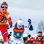 Ebba Andersson jagade Therese Johaug förgäves på torsdagen.