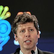 Sam Altman talar på AI Summit i Indien