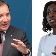 Statsminister Stefan Löfven och Nyamko Sabuni. 