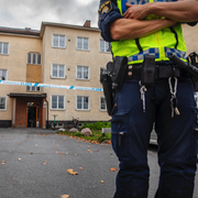 Polisavspärrning i Uppsala efter ett av våldsdåden.