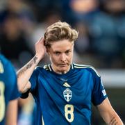 Lina Hurtig i matchen mot Polen. 