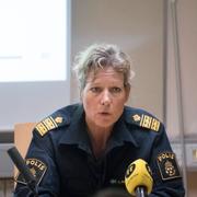 Lena Matthijs, polisområdeschef Älvsborg och Göran Arvidsson, biträdande spaningsledare. Polisen håller pressträff om mordet på en 60-årig kvinna i Ulricehamn.