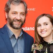 Judd Apatow tillsammans med sin dotter, skådespelaren Maude Apatow, vid Sundancefestivalen på torsdagen