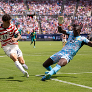USA under en träningsmatch mot Senegal / Donald Trump.