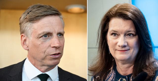 Per Bolund (MP) och ANn Linde (S) TT