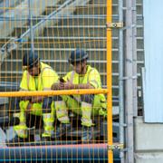 Bygg var en av de sektorer som höll emot nedgången i BNP. 