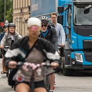 Illustrationsbild. Cykelpendlare på Södermalm.