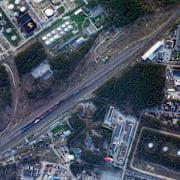 Bryansk i april. Illustrationsbild. Planet Labs PBC / AP