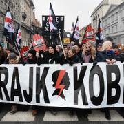 Protest mot polska abortlagar i Warszawa. 