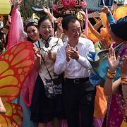 Wang Jianlin vid öppningen.