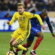 Emil Forsberg på Stade de France i Paris i november.