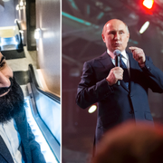 Hanif Bali (t v), Vladimir Putin (t h).