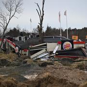 Skredområdet i Stenungsund med hamburgerresturangen Burger King.