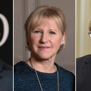 Natos generalsekreterare Jens Stoltenberg, utrikesminister Margot Wallström (S) och försvarsminister Peter Hultqvist (S).