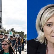 Elever klimatstrejkar i Aten, Marine Le Pen från det franska högernationalistiska partiet Nationell samling. 