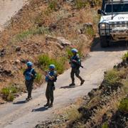 Fredsbevarande soldater ur FN-styrkan Unifil den 6 juli 2023. 