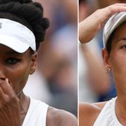 Venus Williams och Garbiñe Muguruza under dagens final.