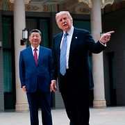 Trump på besök hos Xi i kommunistpartiets högkvarter Zhongnanhai i Peking.