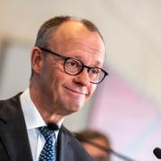 Tysklands blivande förbundskansler Friedrich Merz på fredagen.