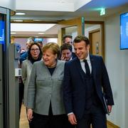 Tysklands Angela Merkel och Frankrikes Emmanuel Macron under förhandlingarna.