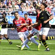 Degerfors Diego De Jesus Campos Ballestero gör 1-0 på straff.