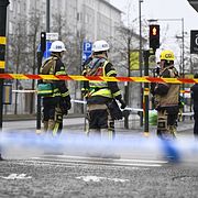 Avspärrningar i Blåsut i södra Stockholm. 