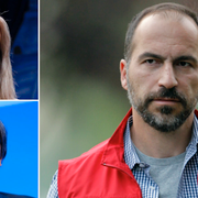 Arianna Huffington, Patrick Soon-Shiong och Dara Khosrowshahi(th).