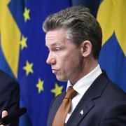 Statsminister Ulf Kristersson (M) och försvarsminister Pål Jonson (M). Arkivbild.