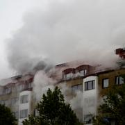 Rök efter explosionen i Annedal i Göteborg. 