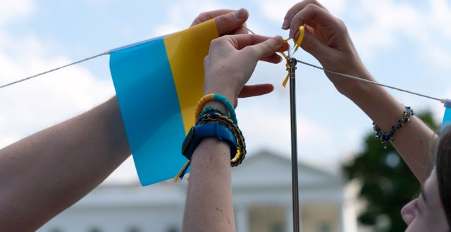 Ukrainsk flagga i Washington. Jose Luis Magana / AP
