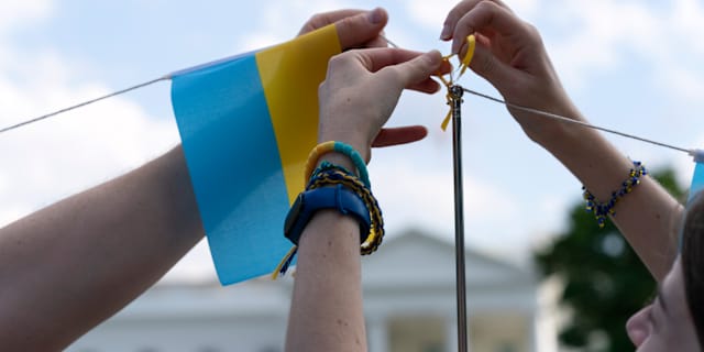 Ukrainsk flagga i Washington. Jose Luis Magana / AP