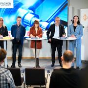 Eva Guovelin, Livs, Per-Olof Sjöö, GS-Facket, Marie Nilsson, IF Metall, Peter Hellberg, Unionen och Ulrika Lindstrand, Sveriges Ingenjörer.